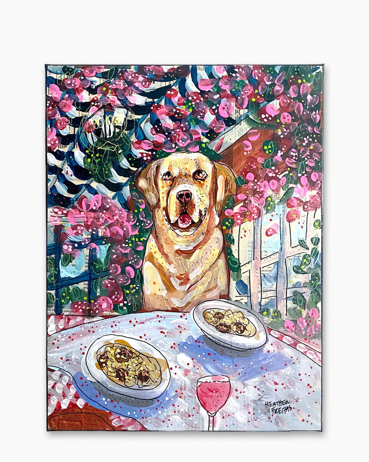 Yellow Labrador At Italian Restaurant - Heather Freitas