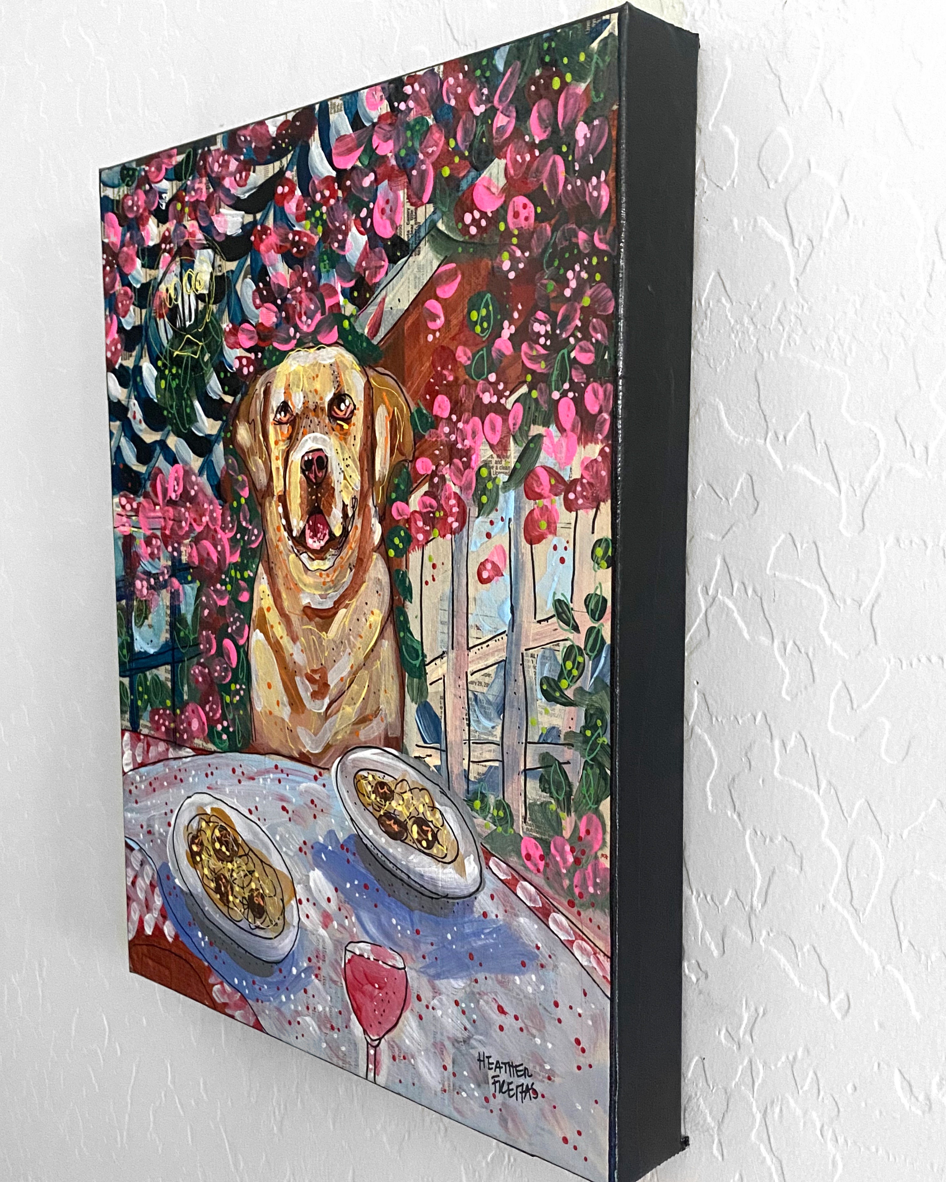 Yellow Labrador At Italian Restaurant - Heather Freitas