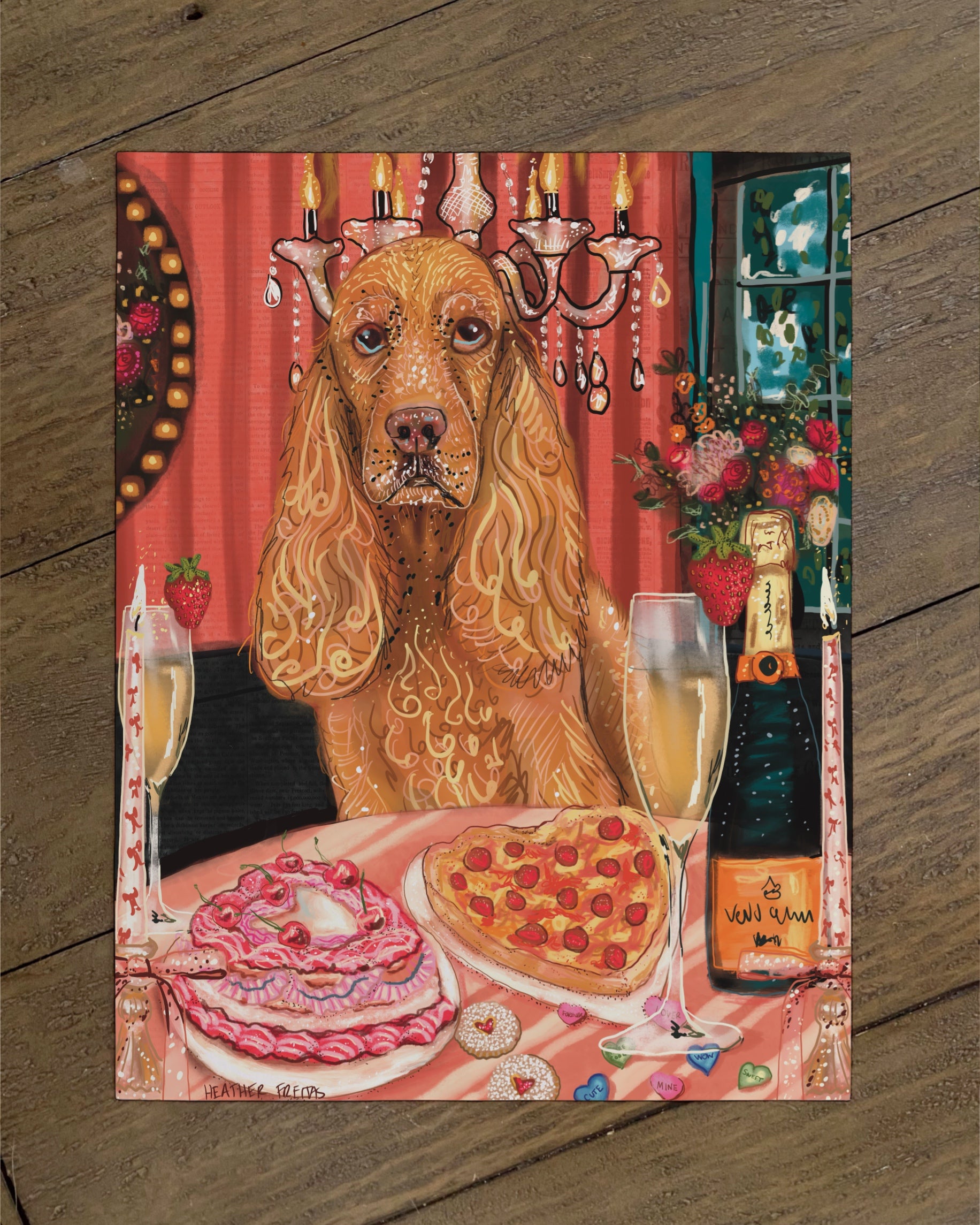 Cocker Spaniel - Build Your Own Dining Dog Paper Print