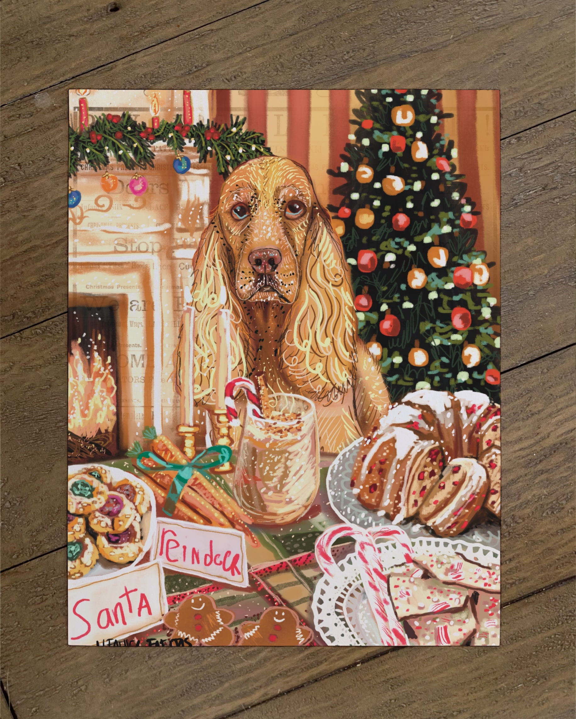 Cocker Spaniel - Build Your Own Dining Dog Paper Print