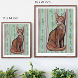 Abyssinian Cat Hand Signed Fine Art Print