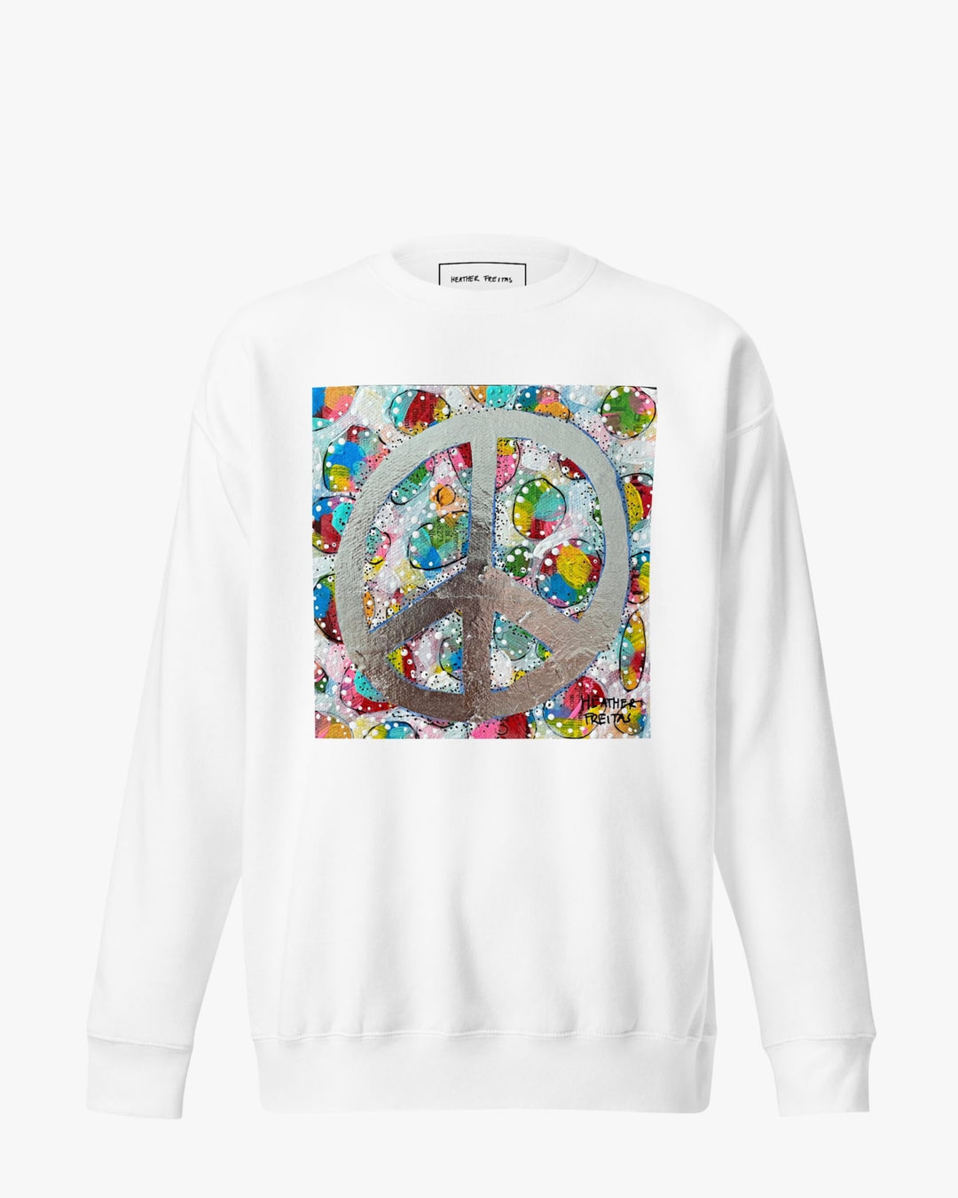 Silver Glam Peace Sign Unisex Premium Sweatshirt - Heather Freitas - fine art home deccor