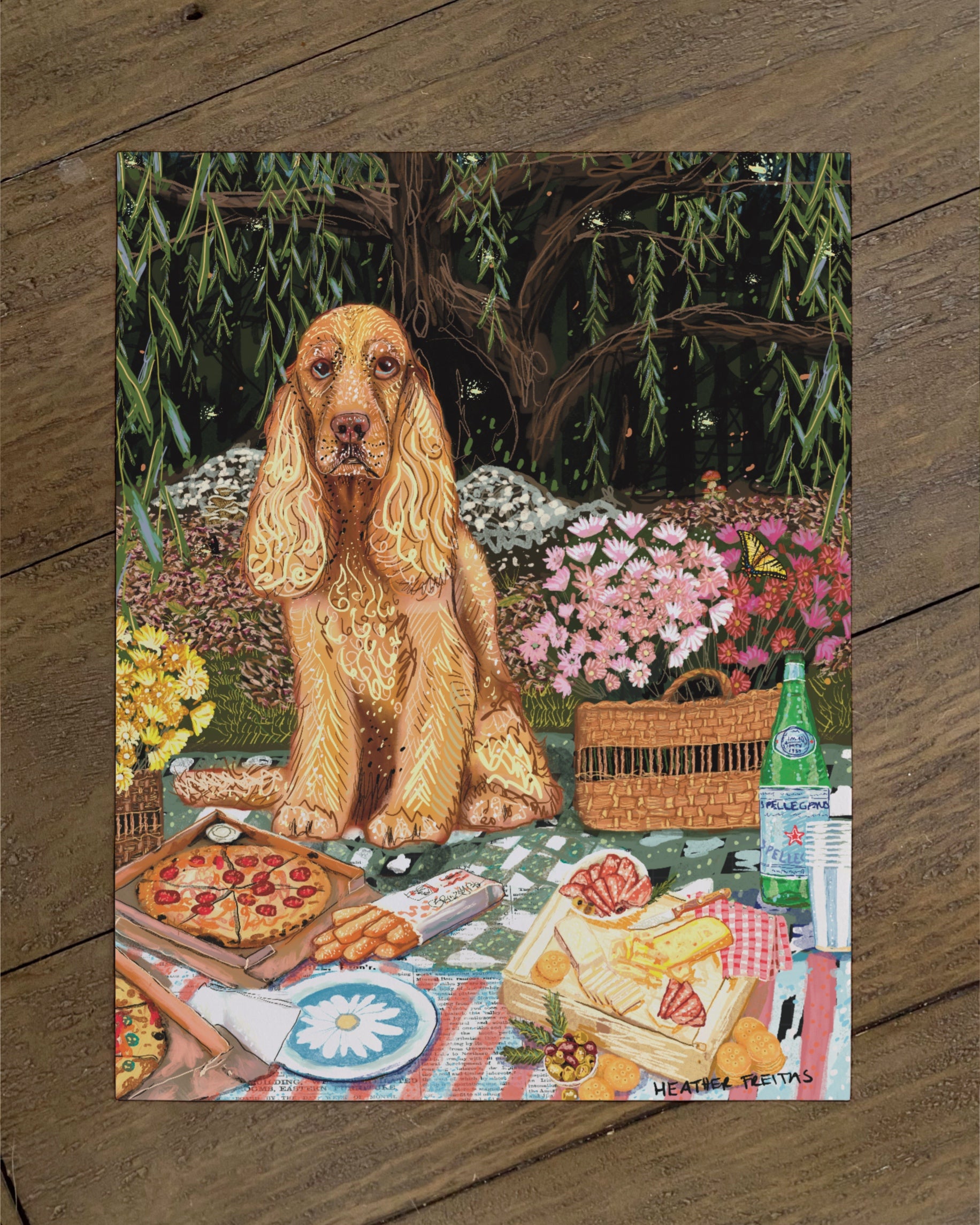 Cocker Spaniel - Build Your Own Dining Dog Paper Print
