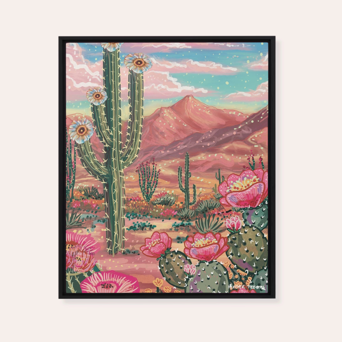 Southwest Paradise Framed Fine Art Canvas Print
