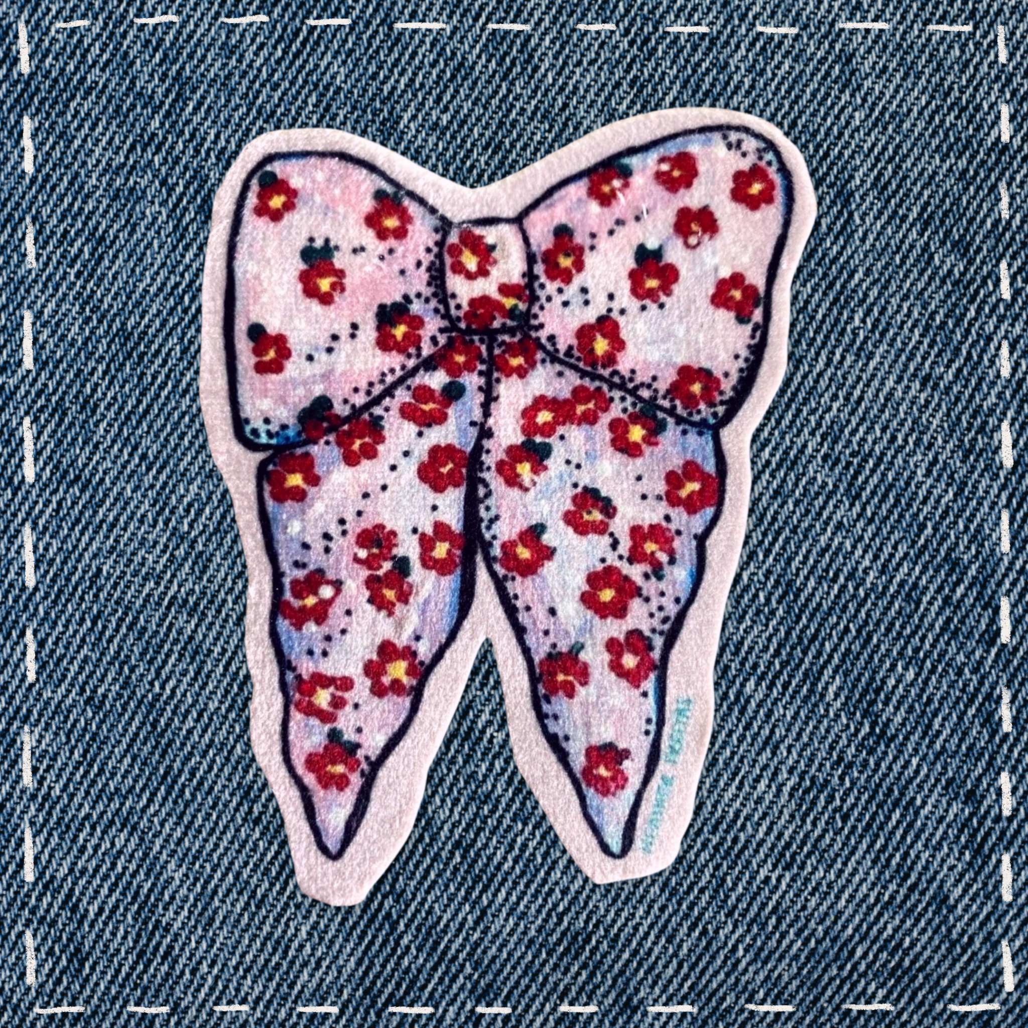 Pink Ribbon - Sew On Velveteen Patch