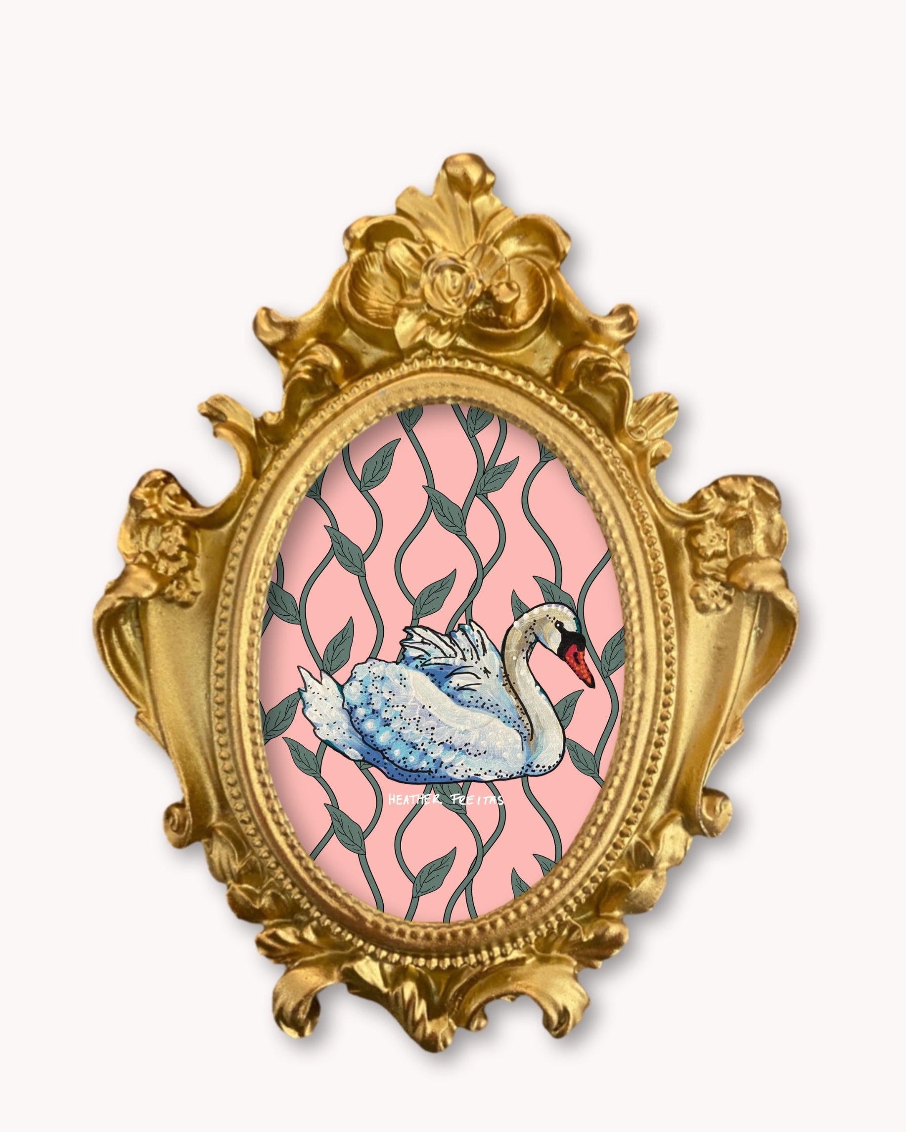 Swan - Mini framed print