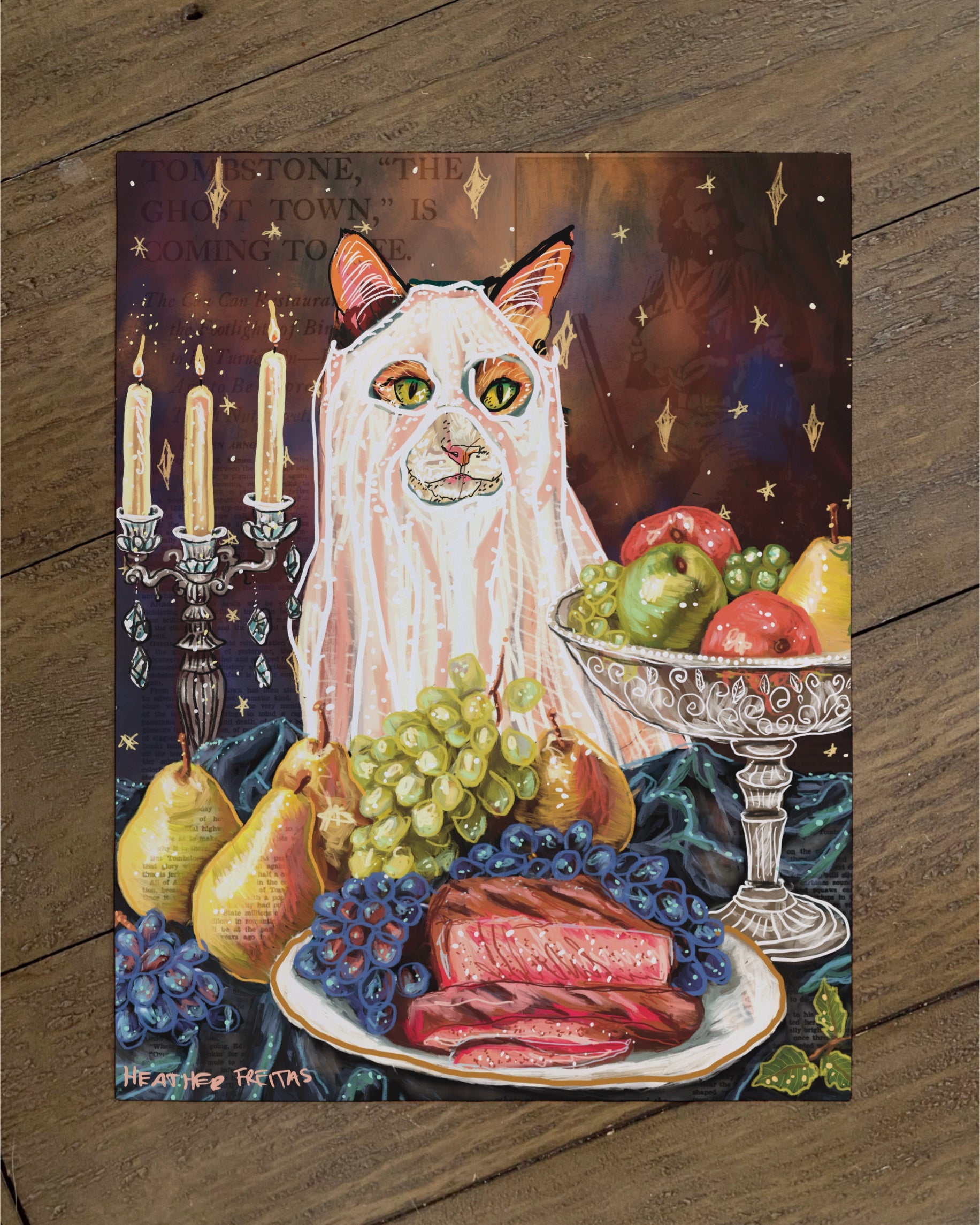 Calico - Build Your Own Fancy Feast Cat Paper Print