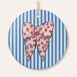 Pink Ribbon Ceramic Ornament