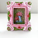 Pretty In Pink Mushrooms ( Mini Original Painting )