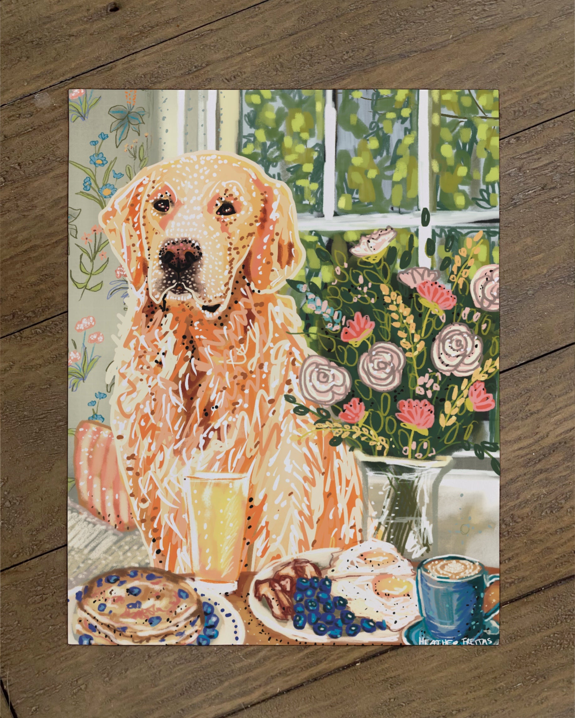 Golden Retriever- Build Your Own Dining Dog Paper Print