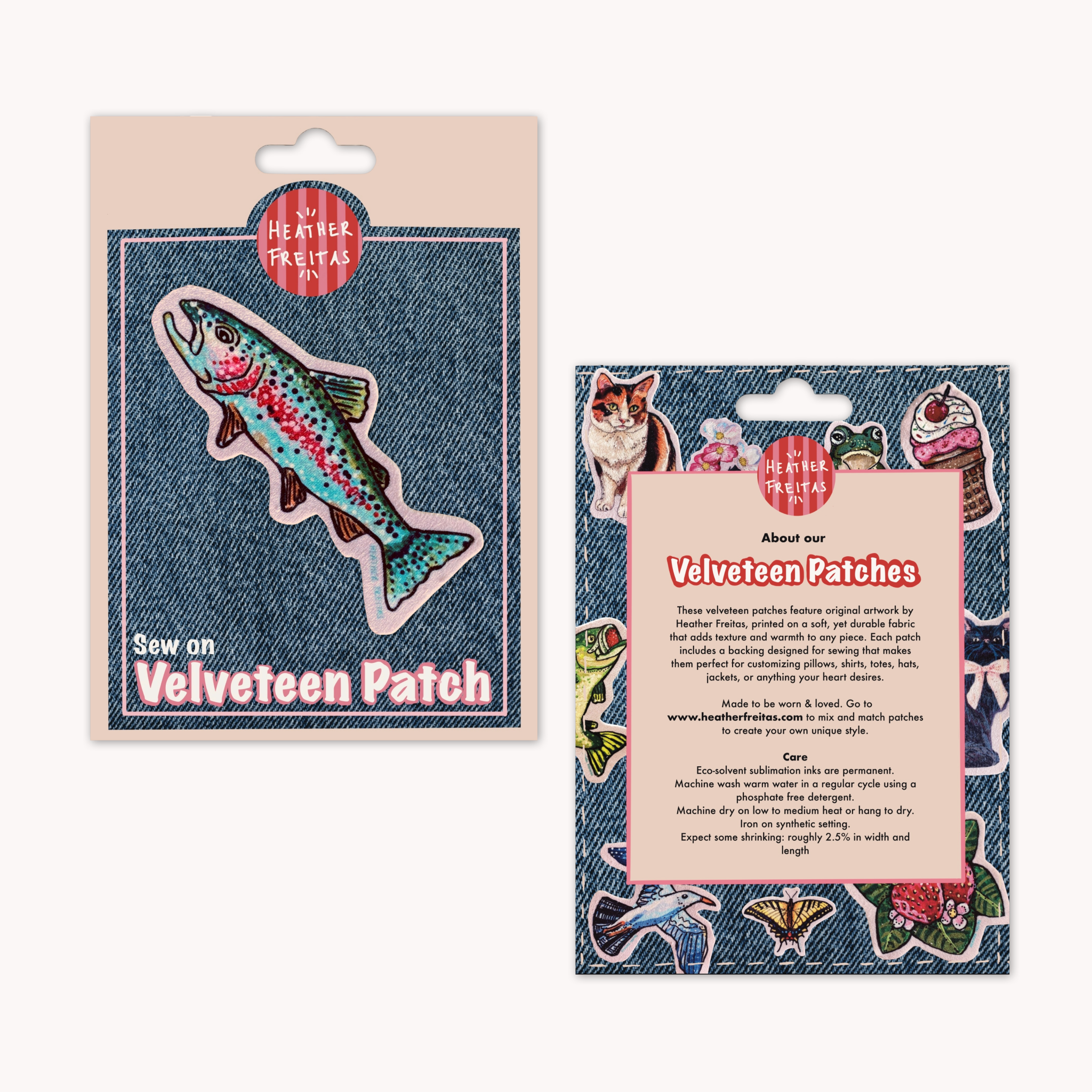 Rainbow Trout - Sew On Velveteen Patch