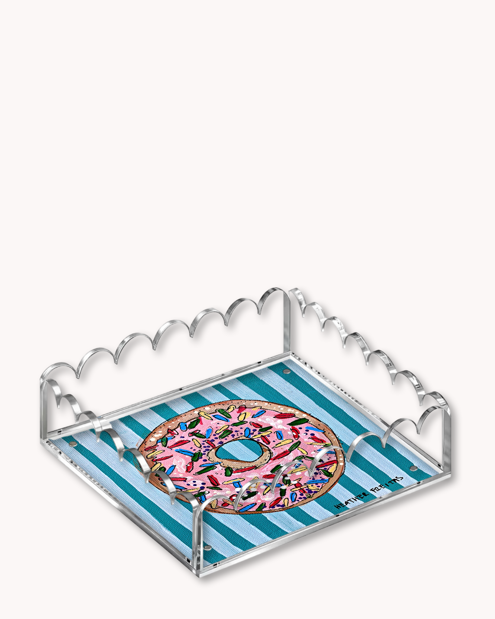Pink Sprinkle Donut Acrylic Tray