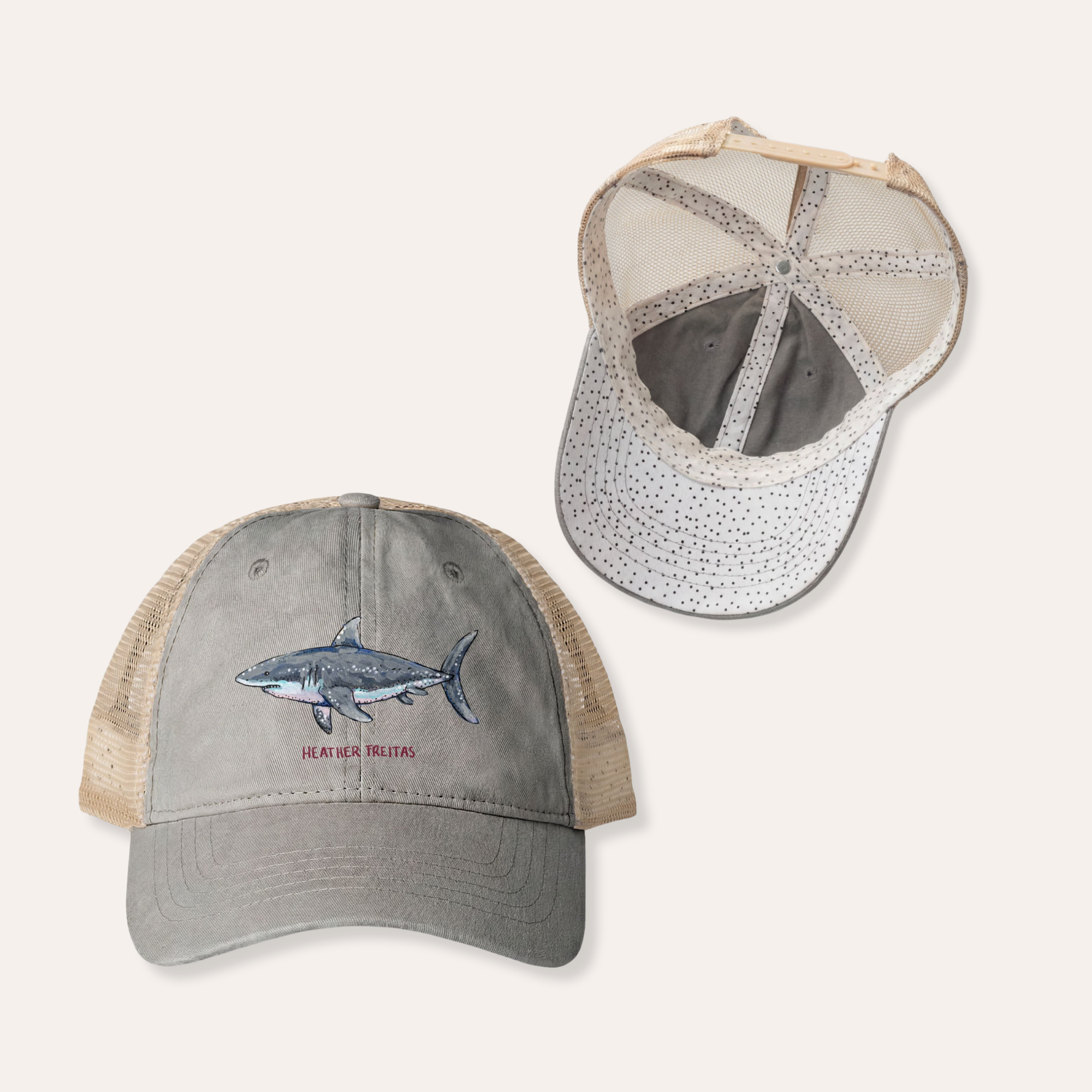 Great White Shark Women's Washed Mesh-Back Cap