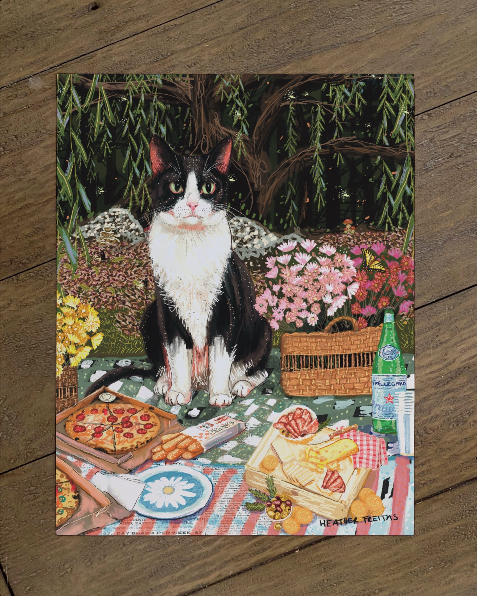 Tuxedo Cat / Build Your Own Fancy Feast Cat Paper Print