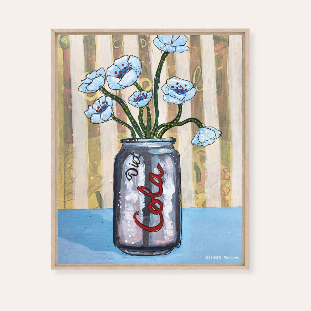 Diet Cola Framed Fine Art Canvas Print