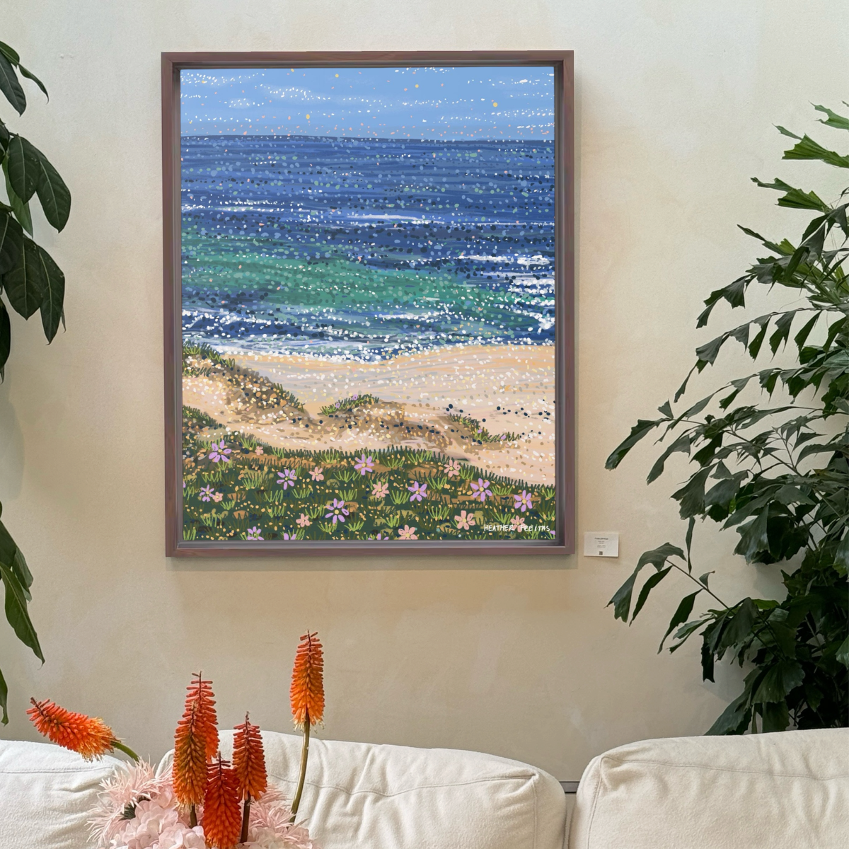 Daisy Tides Framed Fine Art Canvas Print