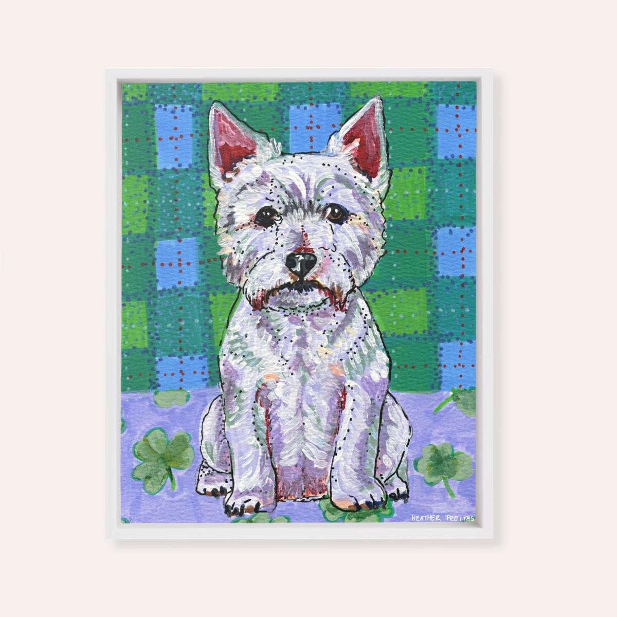 Westie Framed Fine Art Canvas Print
