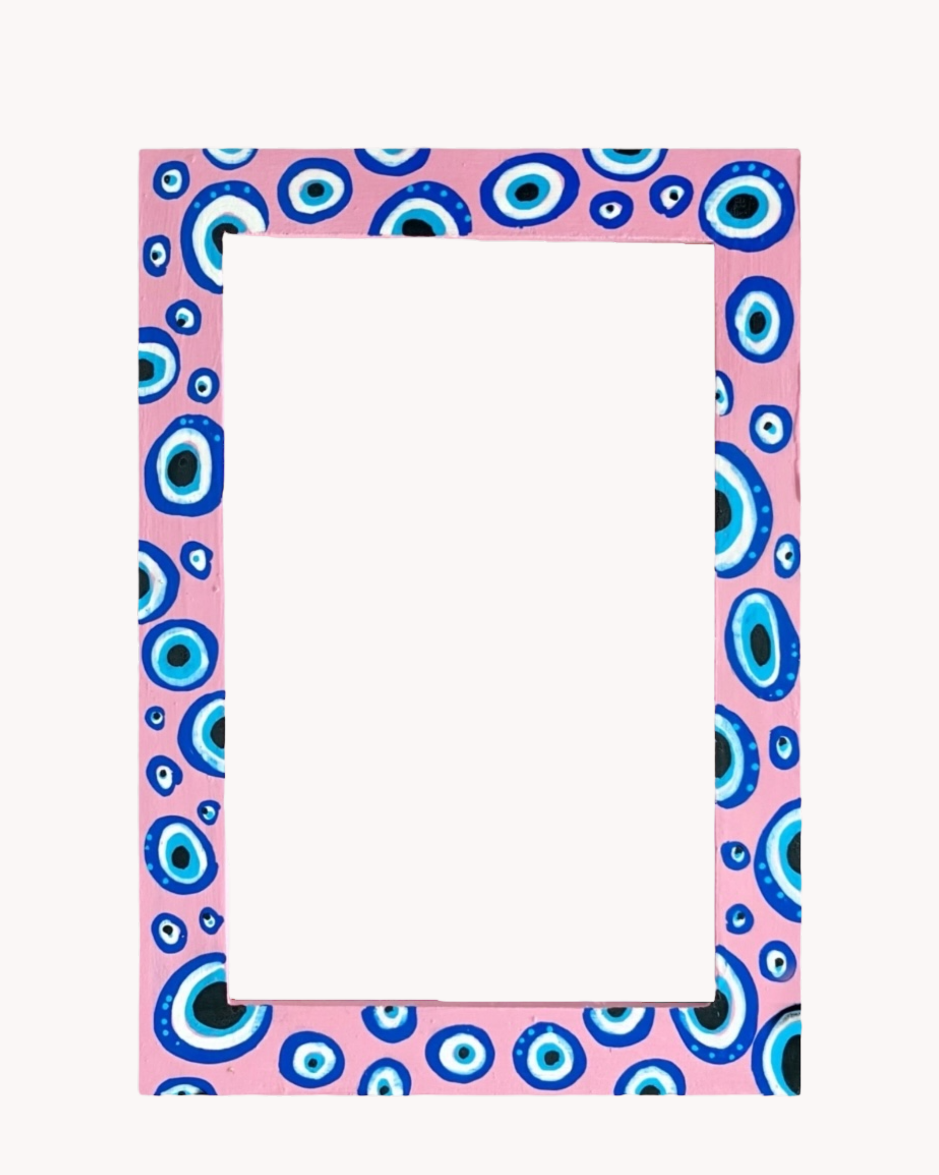 Pink Evil Eye ( Hand Painted Frame 4x6 inch)