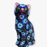 Black Cat Evil Eye Crystal Cat Sculpture - Heather Freitas - fine art home deccor