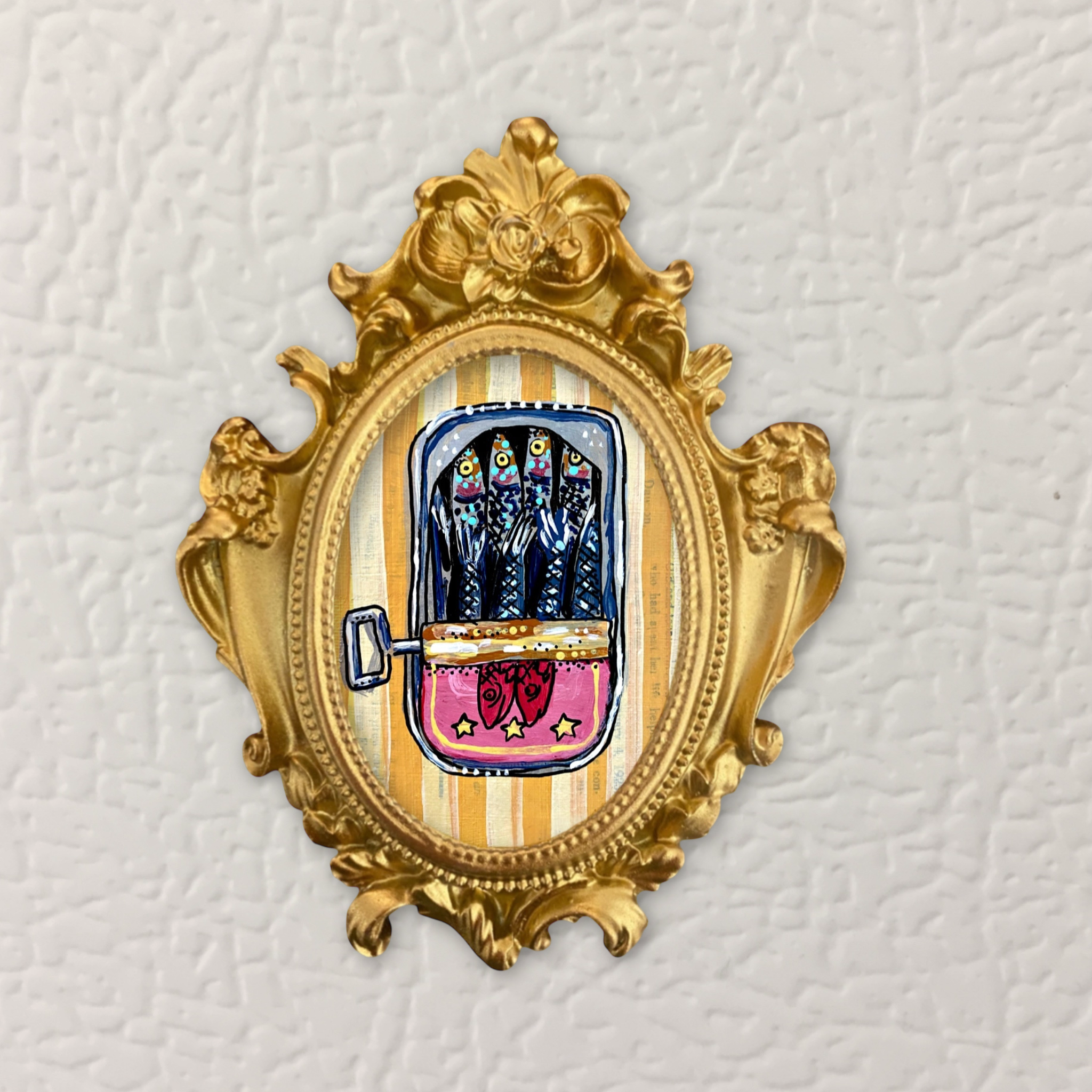 Sardines Framed Small Magnet