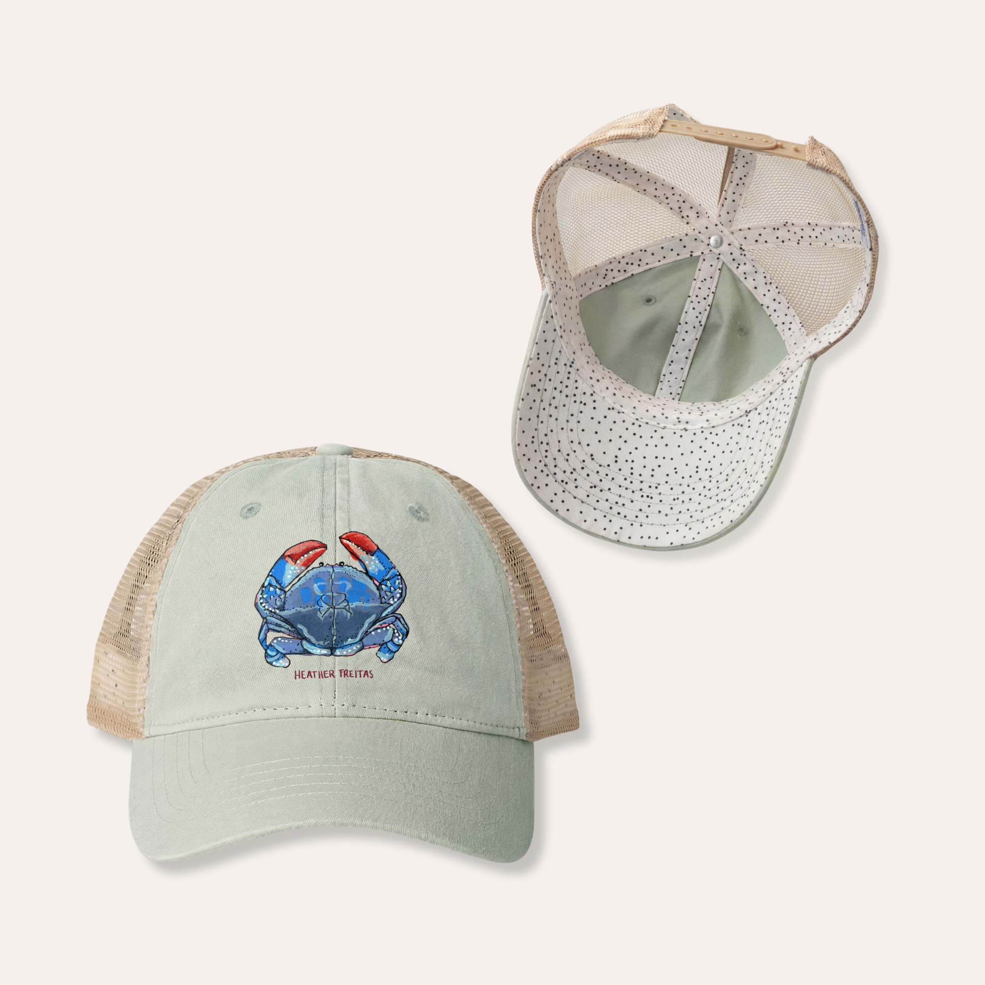 Blue Crab Women's Washed Mesh-Back Cap