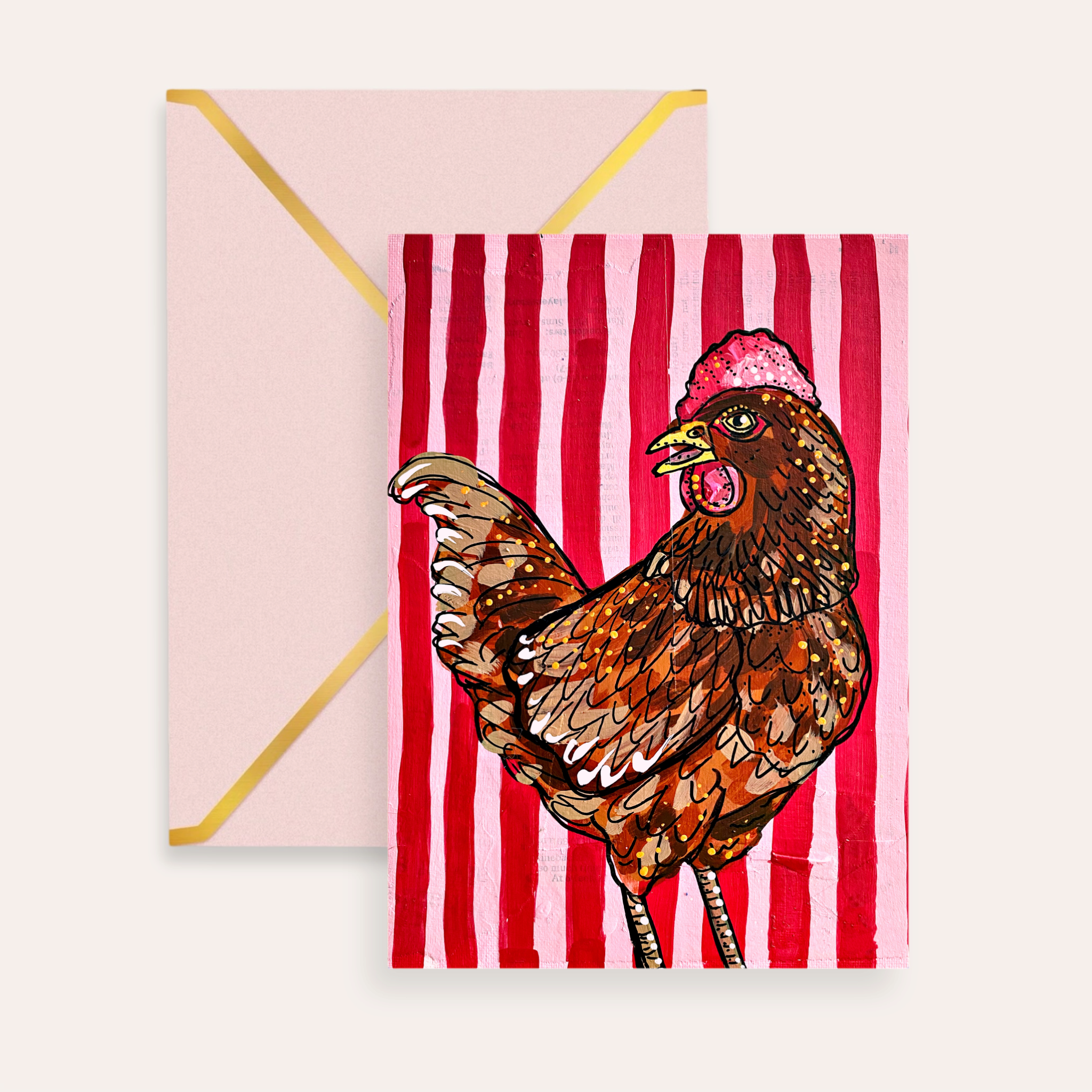 Brown Chicken Fine Art Greeting Card