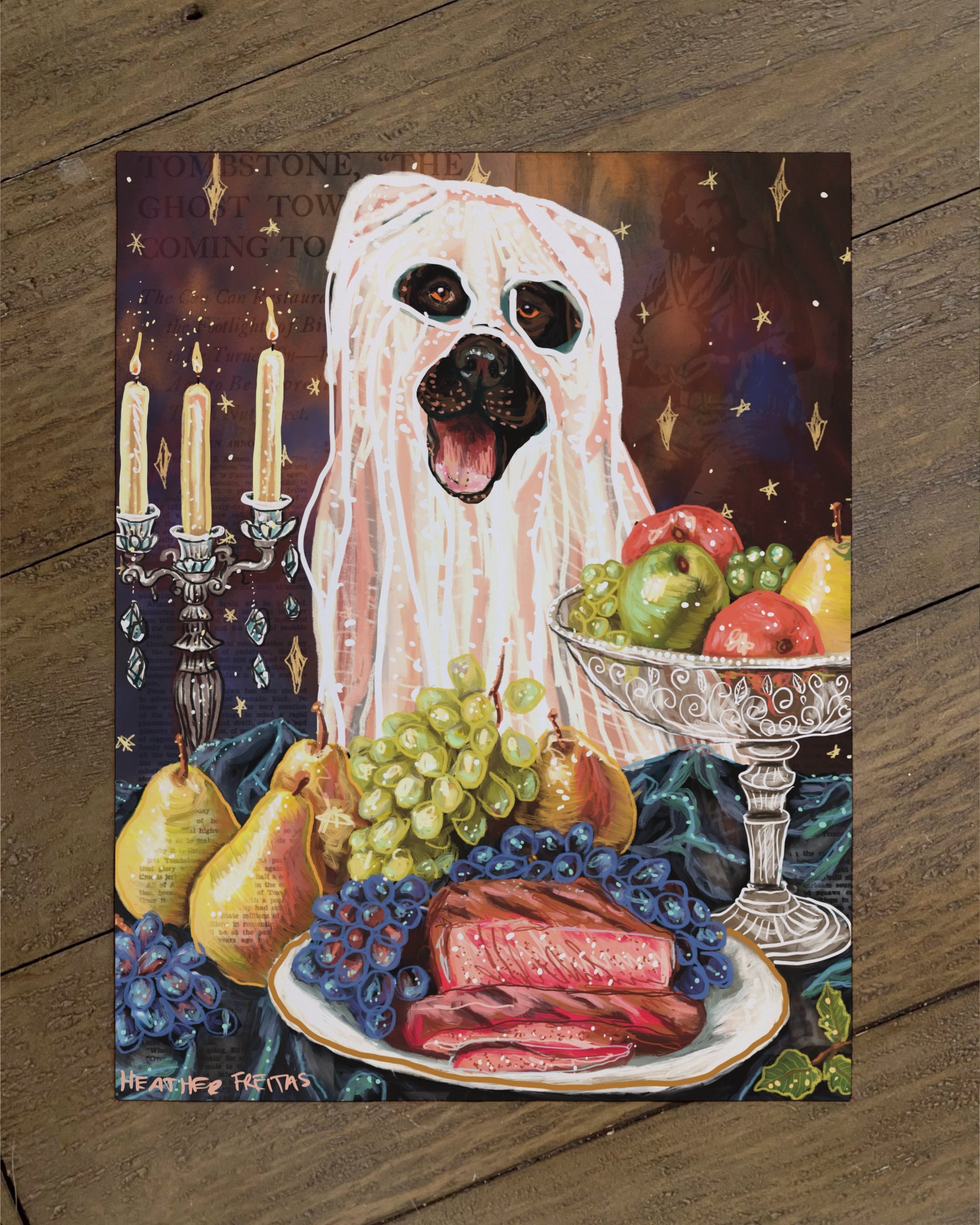 Labrador - Build Your Own Dining Dog Paper Print