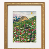 A Walk in the Woods ( Framed Original Oil Pastel Art )