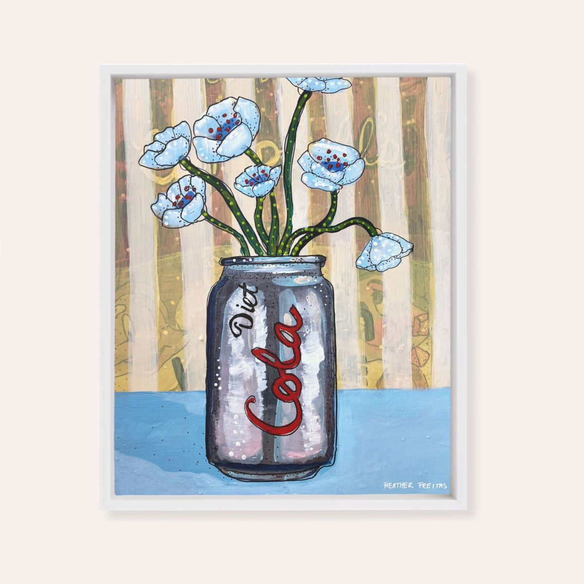 Diet Cola Framed Fine Art Canvas Print