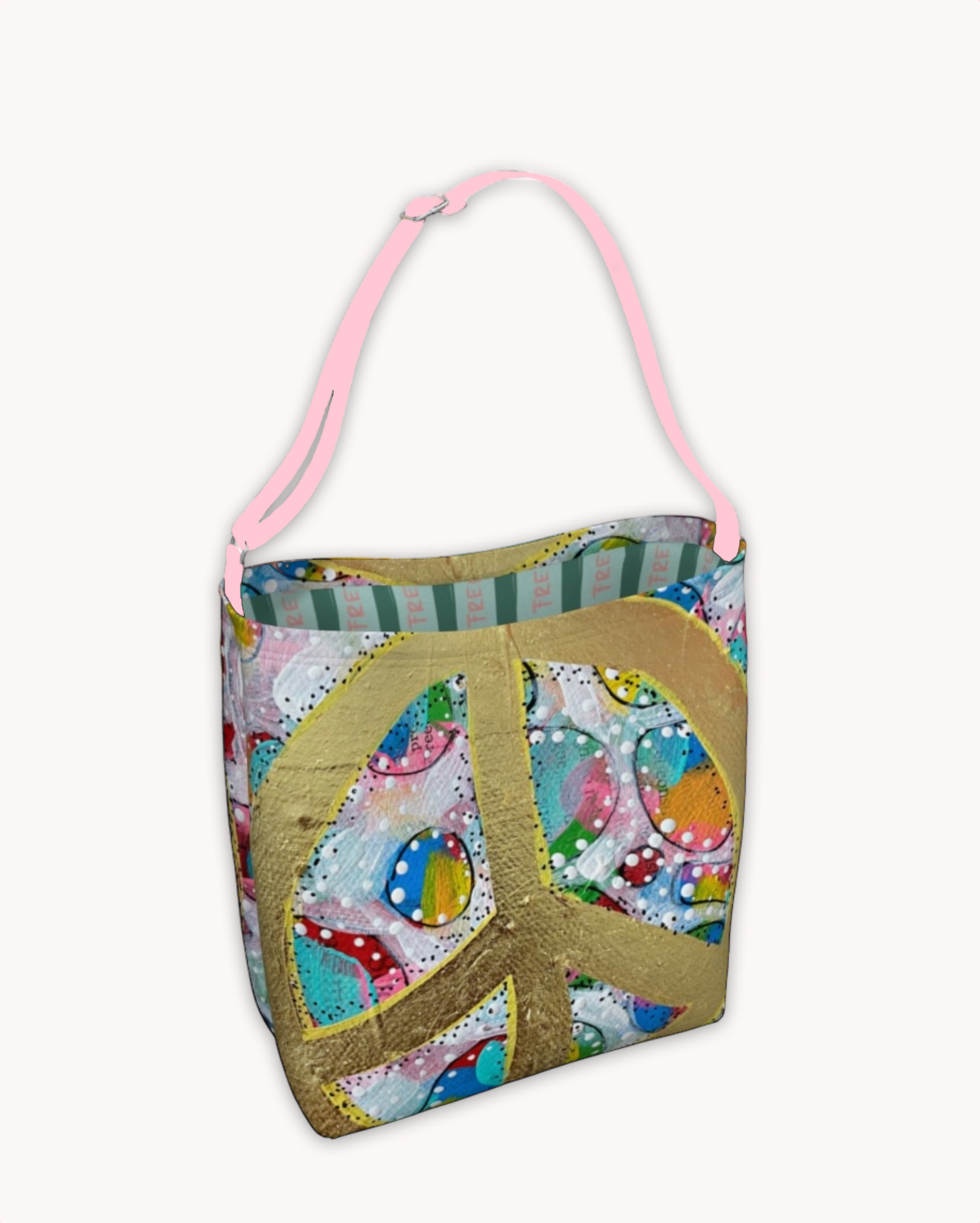 Gold Glam Peace Sign Tote