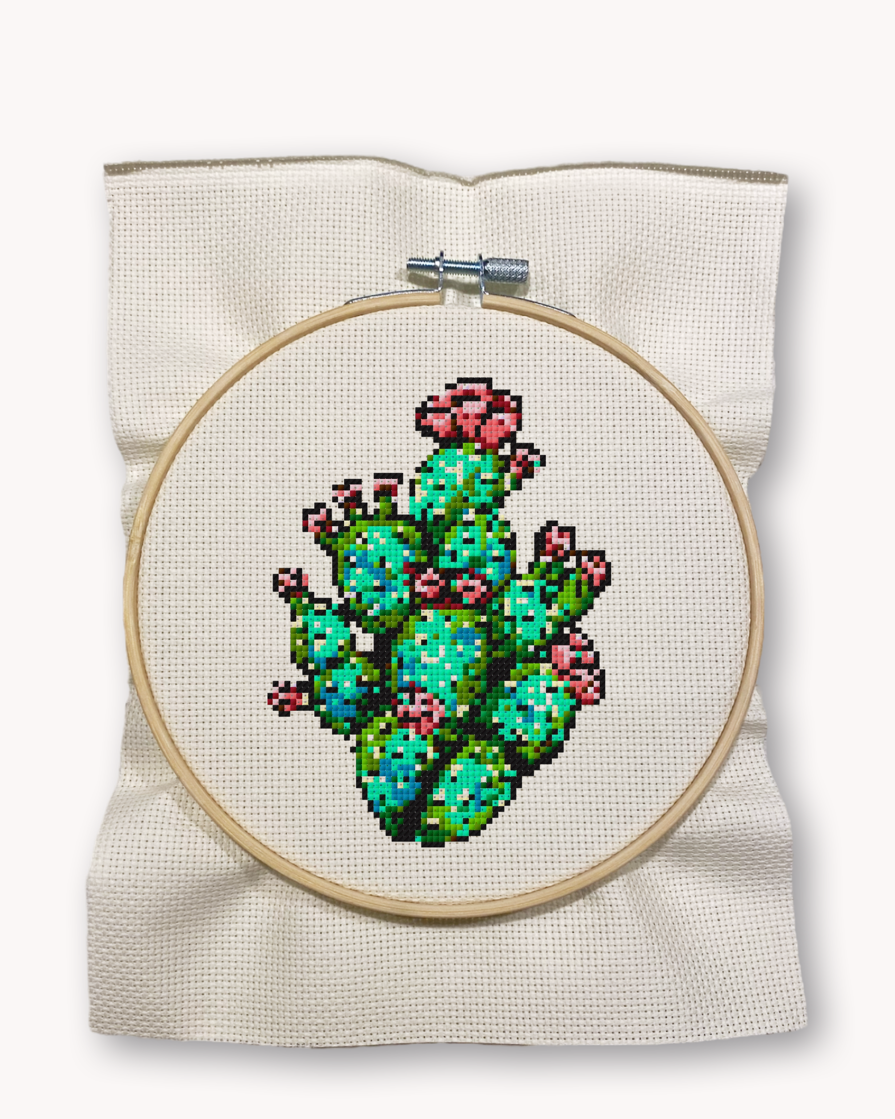 Prickly Pear Cactus Cross Stitch Kit ( LG 5 inch )