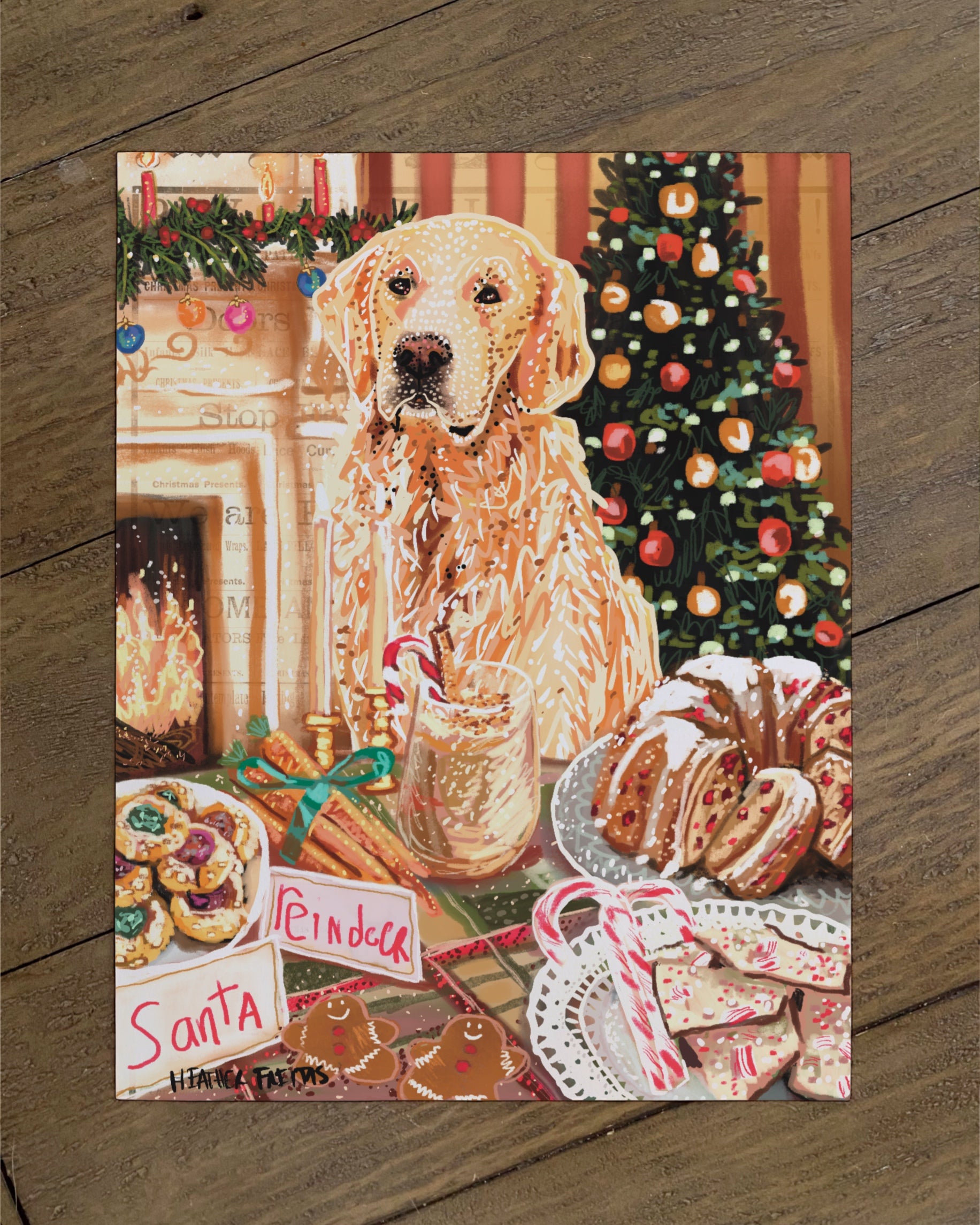 Golden Retriever- Build Your Own Dining Dog Paper Print