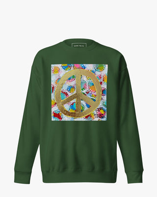 Gold Glam Peace Sign Unisex Premium Sweatshirt - Heather Freitas - fine art home deccor