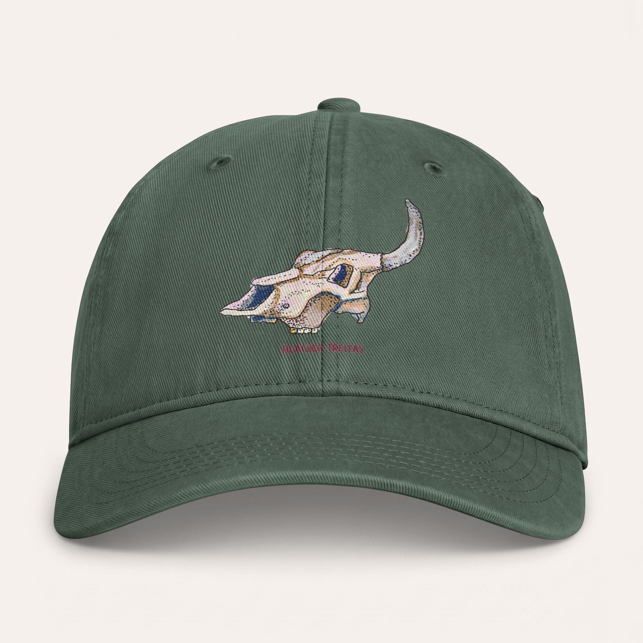 Cow Skull Washed Cotton Cap