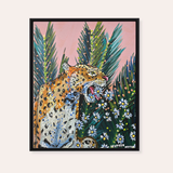 Jaguar Dasiy Framed Fine Art Canvas Print