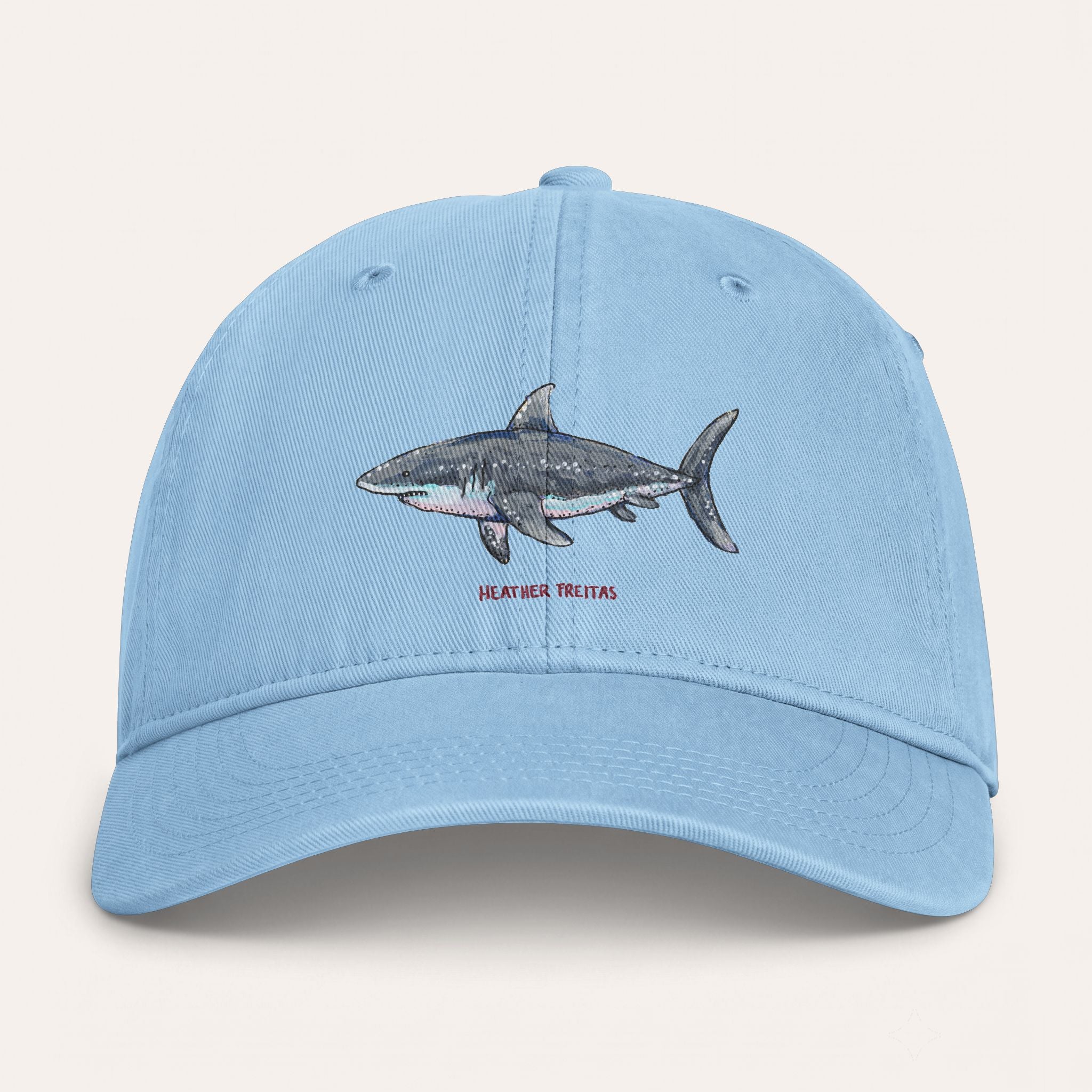 Great White Shark Washed Cotton Cap