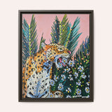 Jaguar Dasiy Framed Fine Art Canvas Print