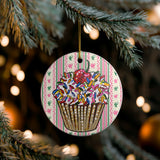 Cupcake Ceramic Ornament