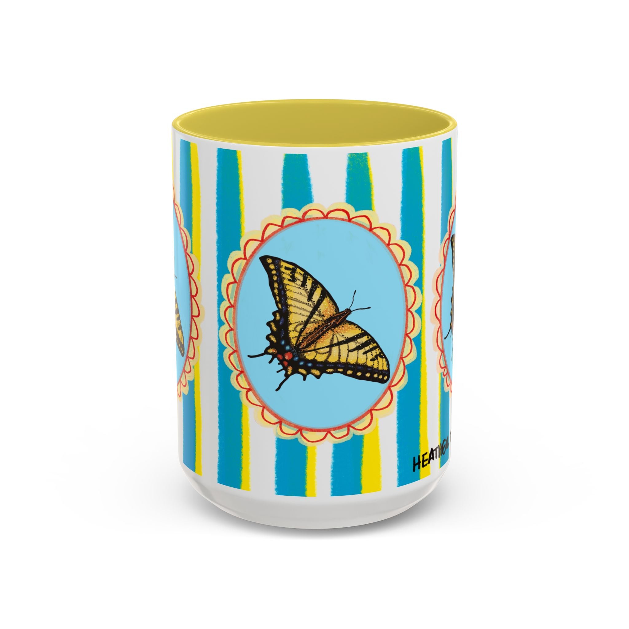Yellow Butterfly Coffee Mug 15oz