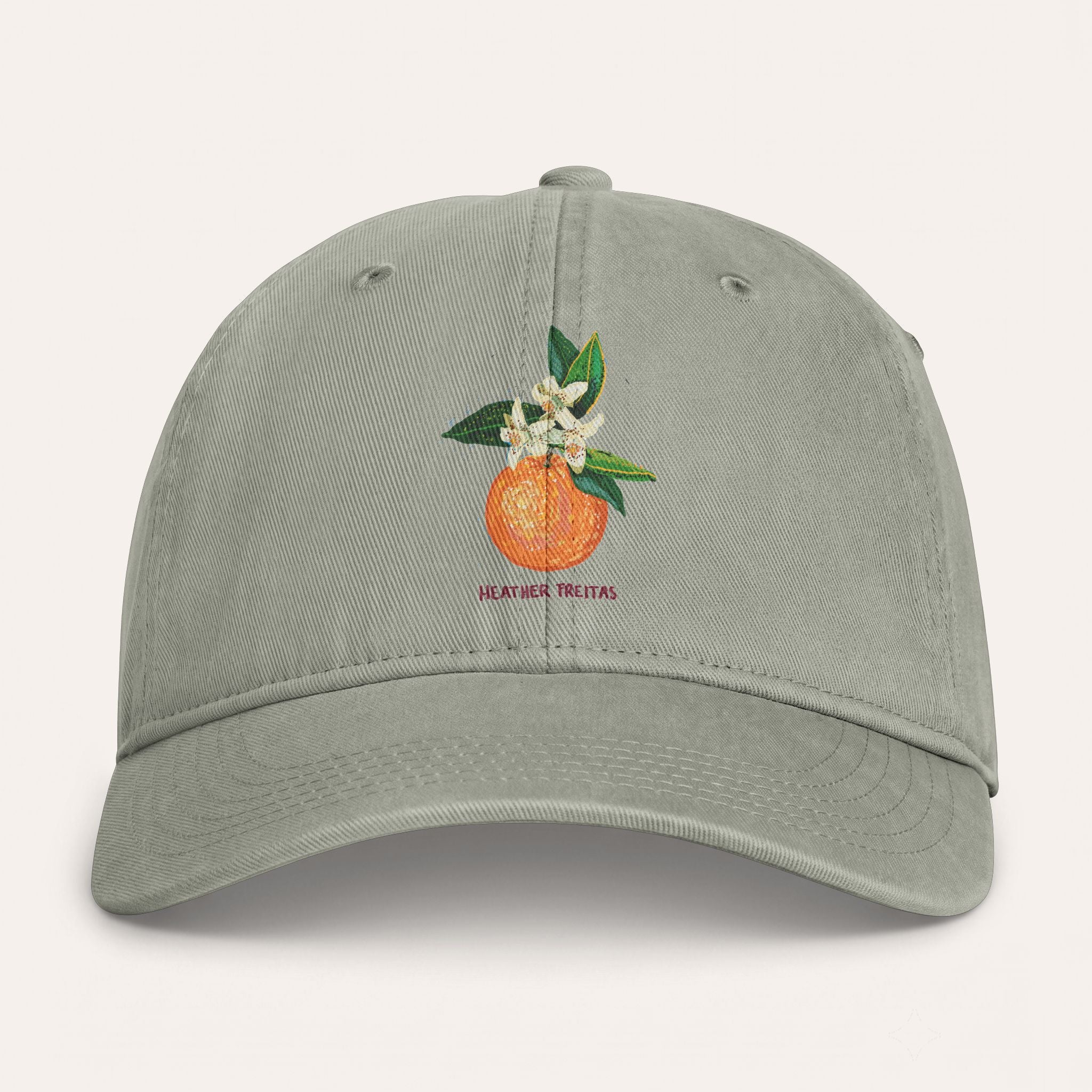 Orange Washed Cotton Cap