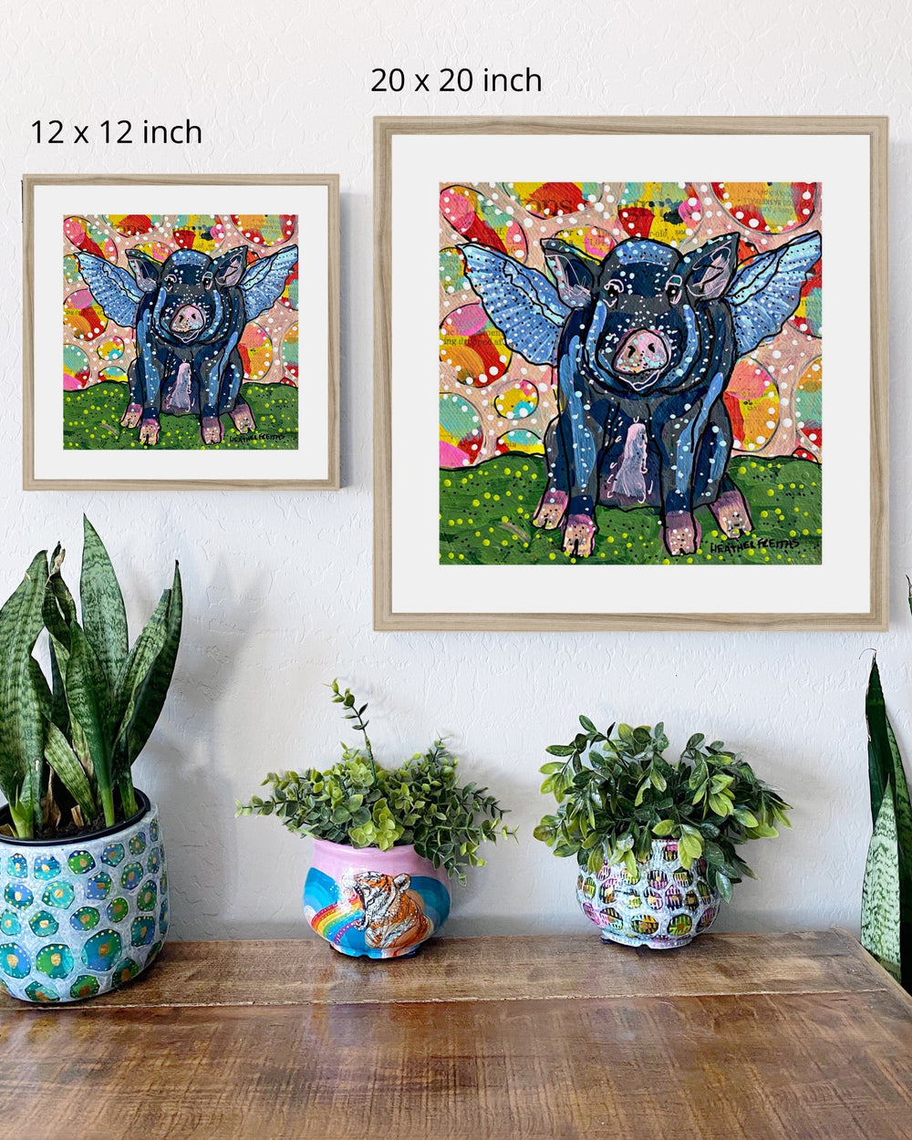 Big Momma Flying Pig Framed & Mounted Print - Heather Freitas - fine art home deccor