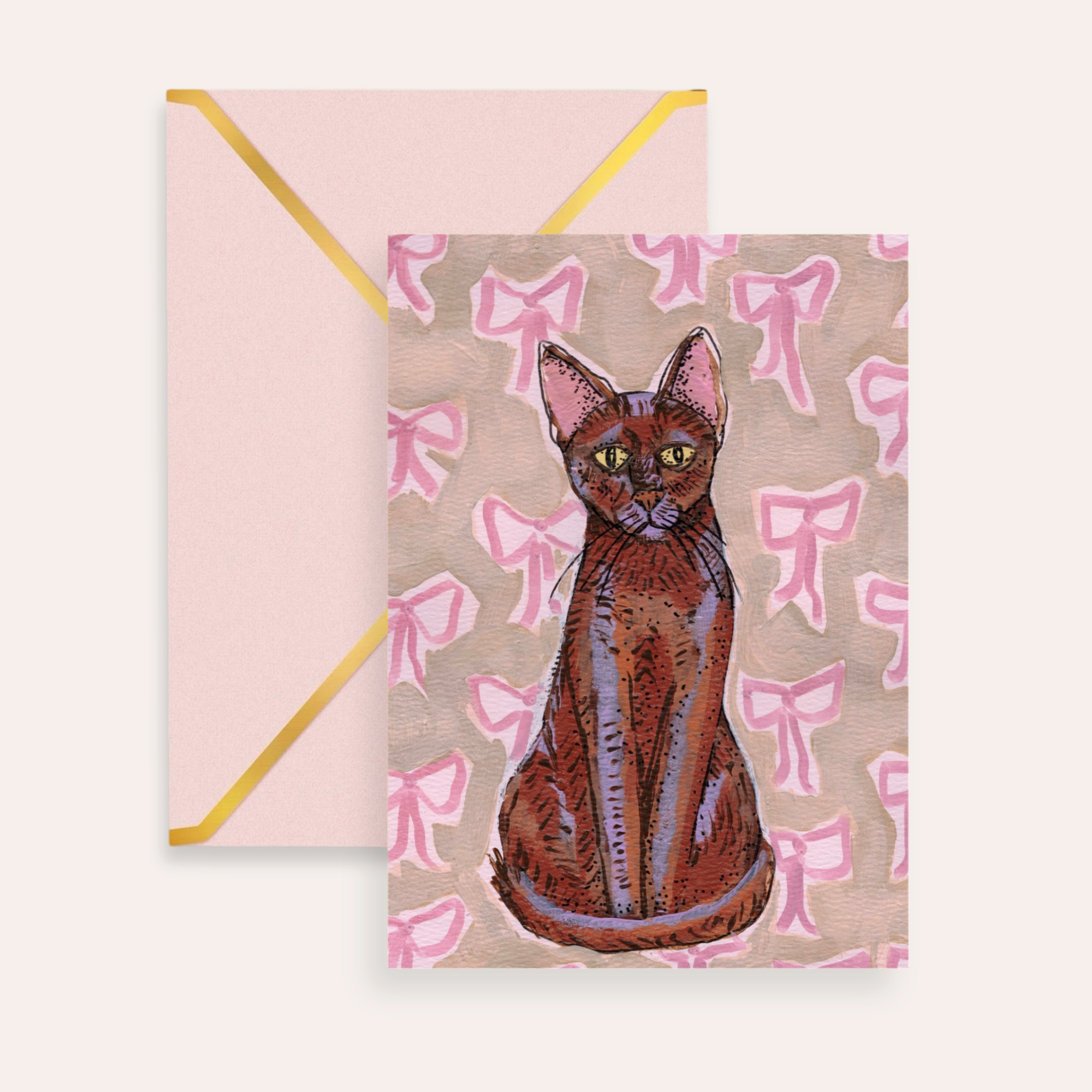 Havana Brown Cat Fine Art Greeting Card