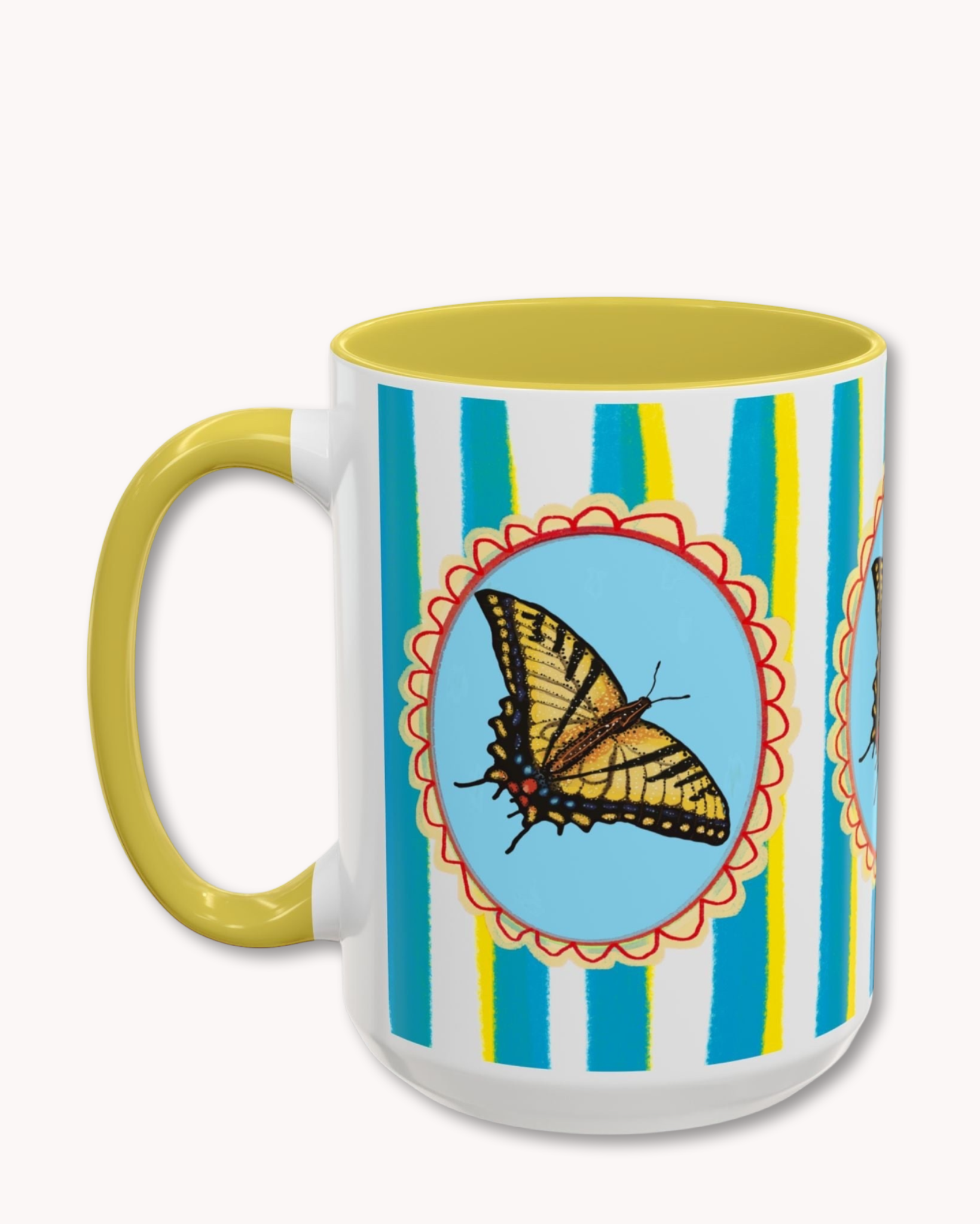 Yellow Butterfly Coffee Mug 15oz
