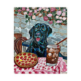 Black Lab Dining Art Print