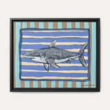 Great White Shark Framed Fine Art Canvas Print