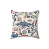 Coastal Velveteen Throw Pillow