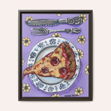 Porcelain Pizza Framed Fine Art Canvas Print