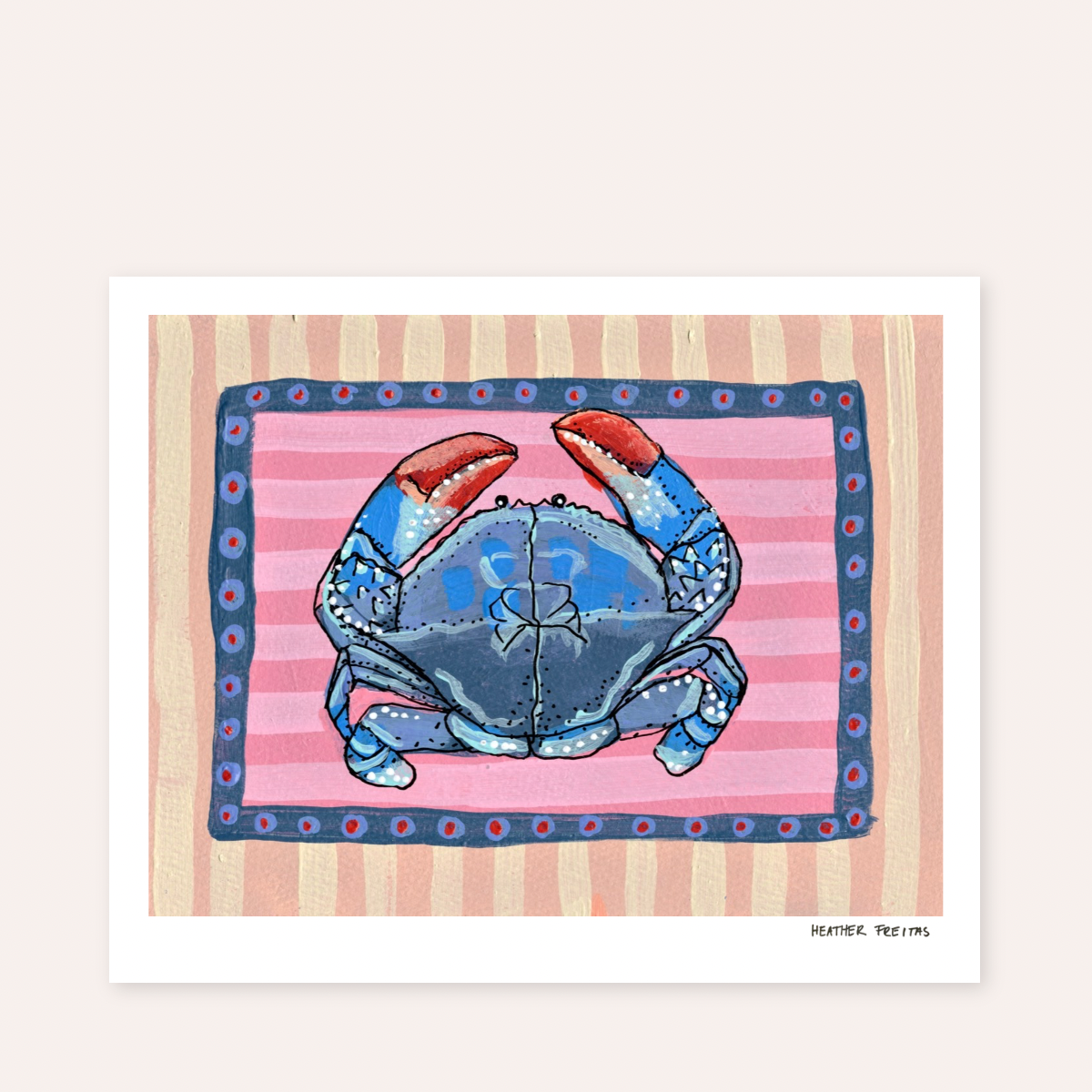 Blue Crab Hand Signed Fine Art Print
