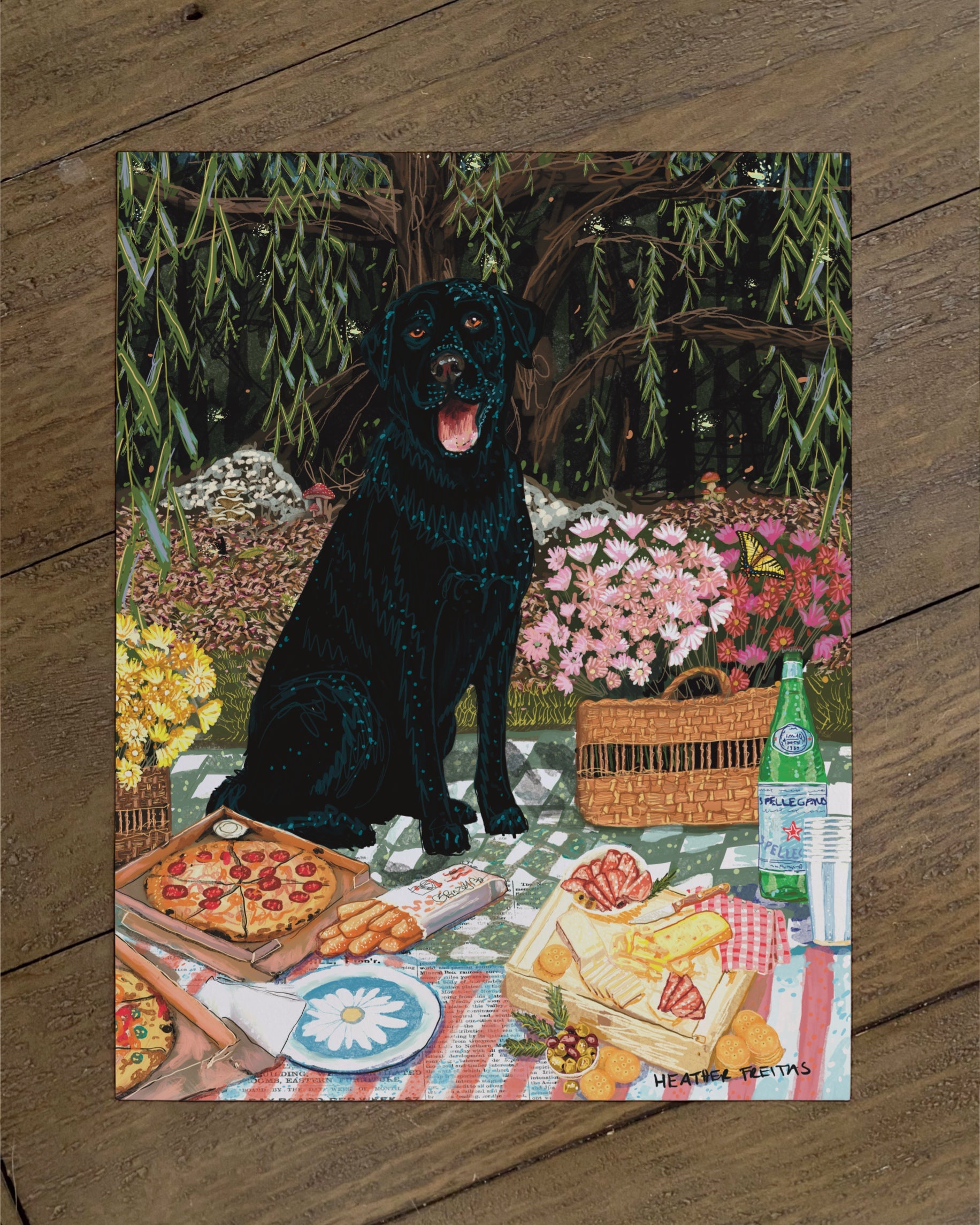 Labrador - Build Your Own Dining Dog Paper Print