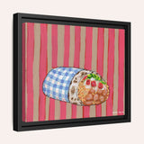 Gingham Burrito Framed Fine Art Canvas Print